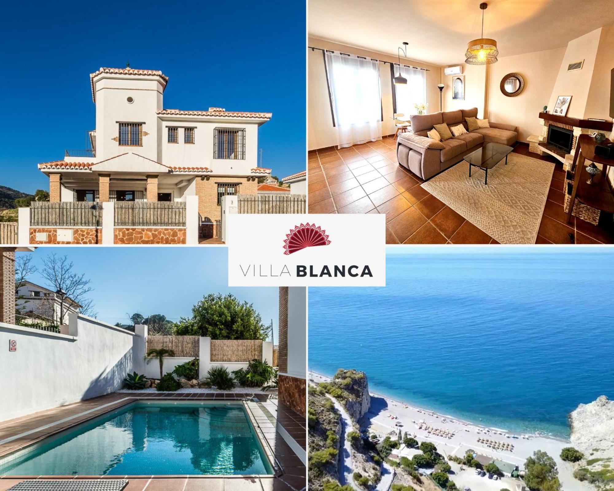 Villa Blanca - Piscina De Sal, Playa 15Mn, Sierra Velez de Benaudalla Bagian luar foto
